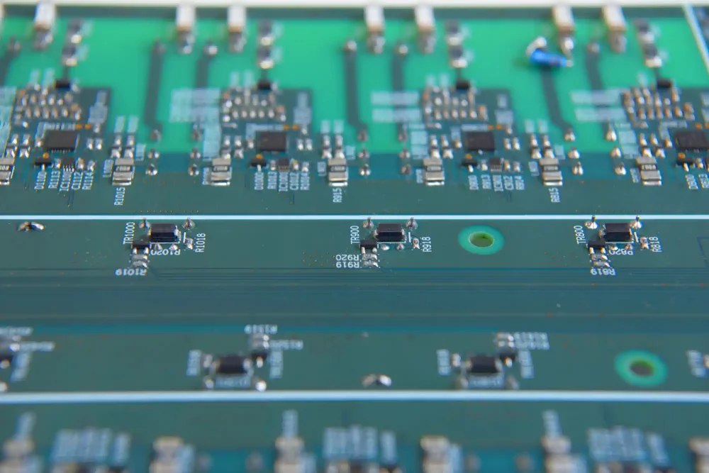 Close up of PCB assembly